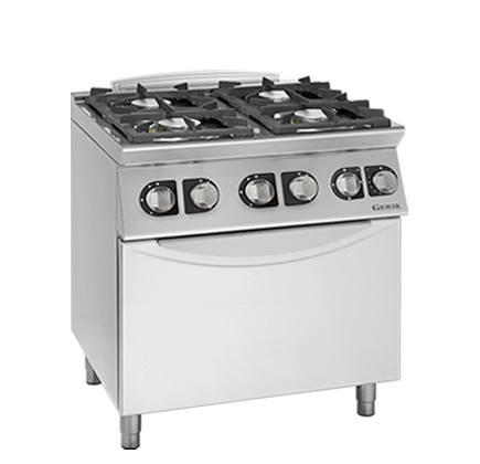 CUCINA BASE 4 FUOCHI GAS SU FORNO ELETTRICO