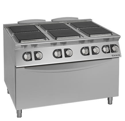 CUCINA ELETTRICA 6 PIASTRE QUADRE ERMETICHE CON FORNO ELETTRICO